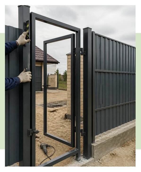 Установка забора с въездной группой под ключ в Учалах